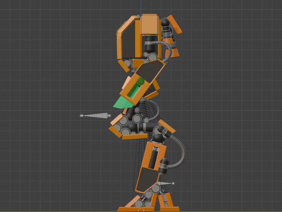 Carrot Robot 1 st generation 3D models Low-poly 3D model_4