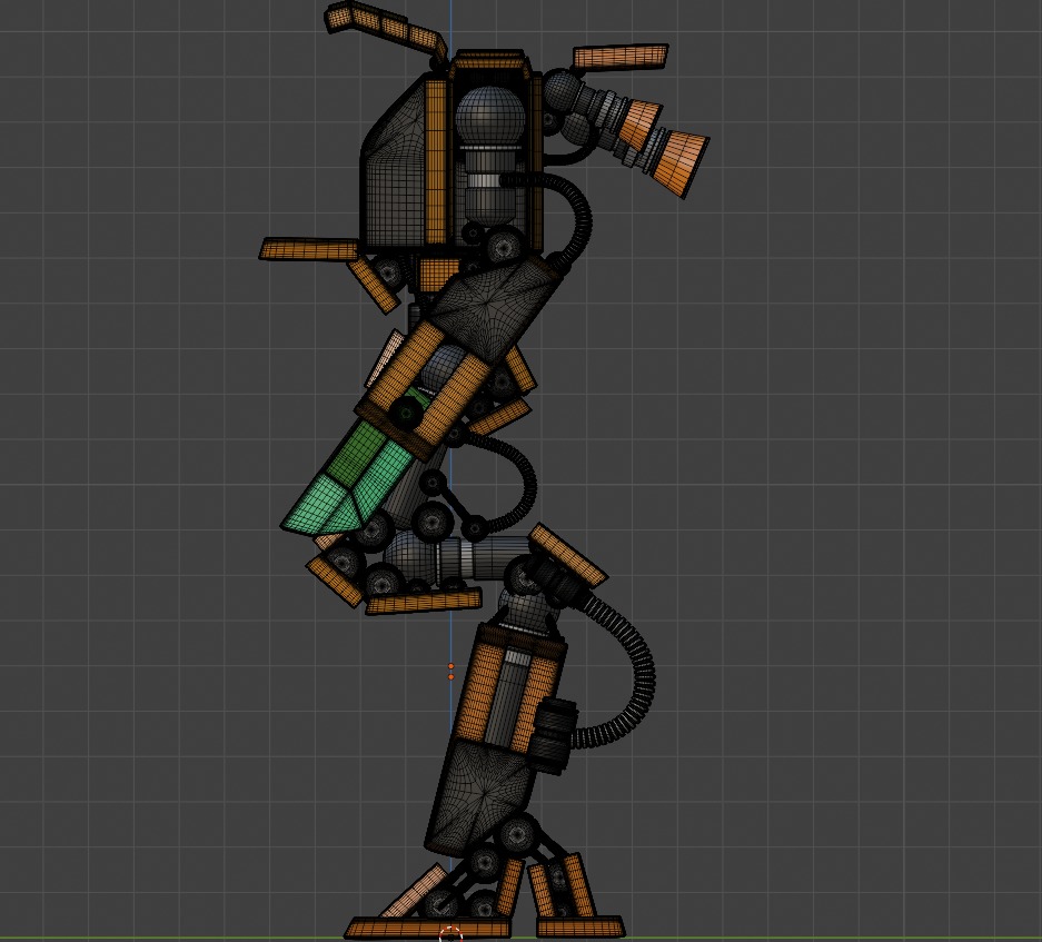 Carrot Robot 1 st generation 3D models Low-poly 3D model_9