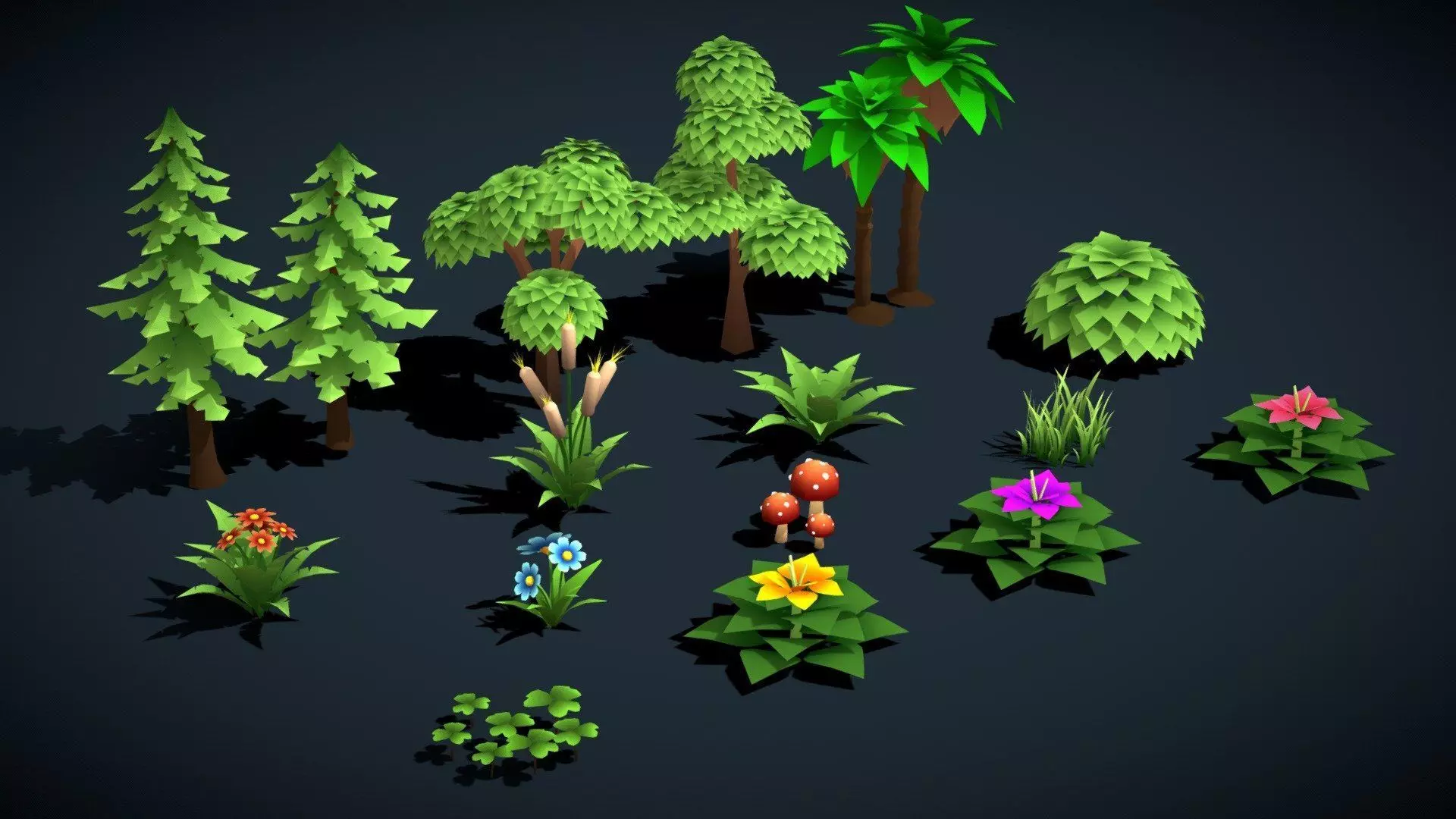 Stylized nature assets pack vol-1 Low-poly 3D model_0