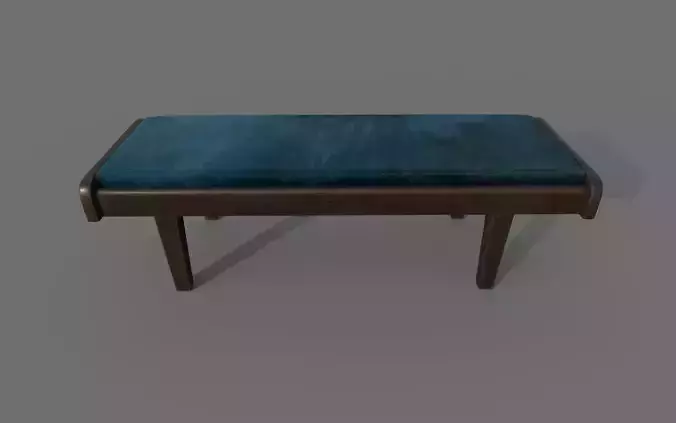 satin and wood bench