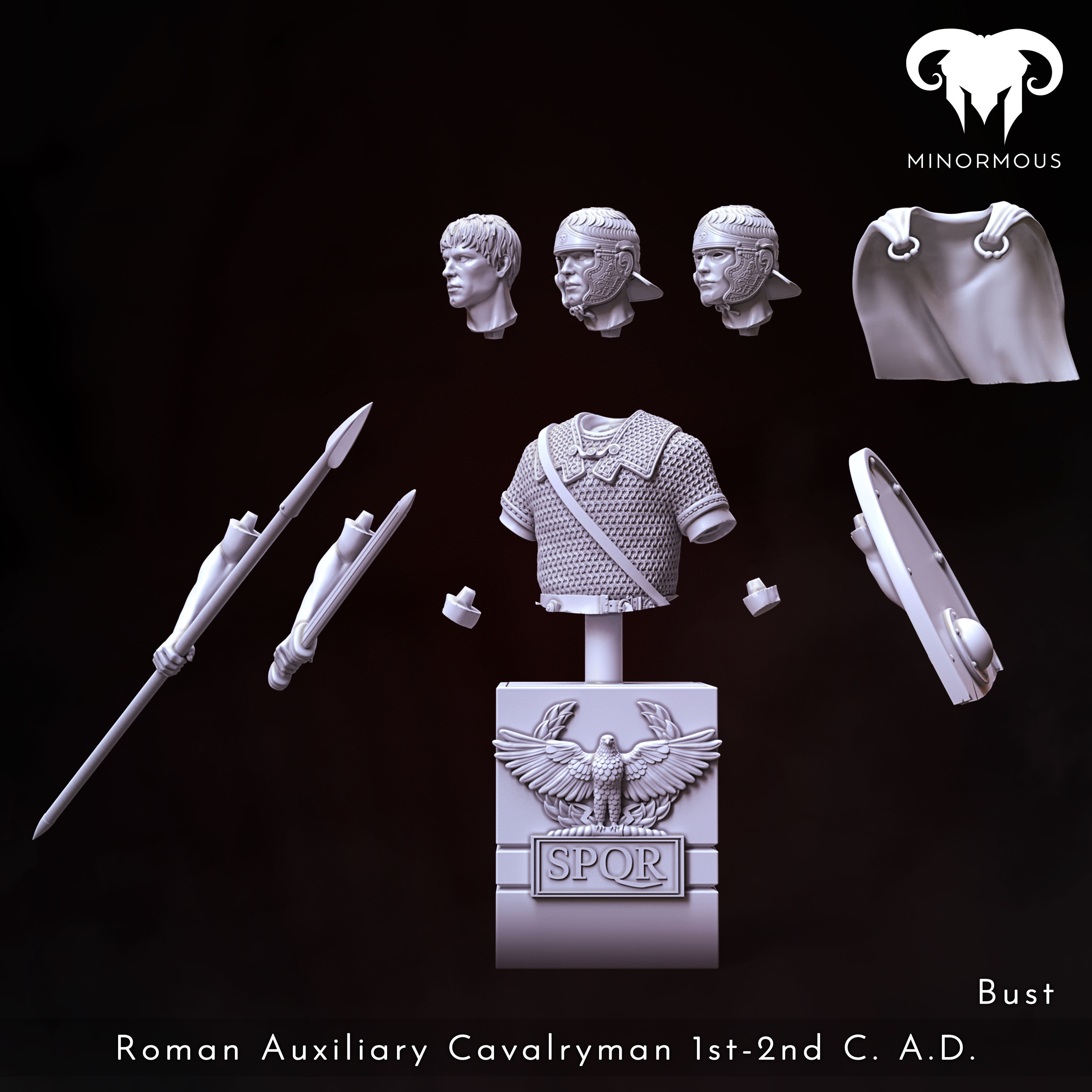 Bundle - Roman Aux Cavalryman 1st-2nd CAD Hooves of Honor 3D print model_2