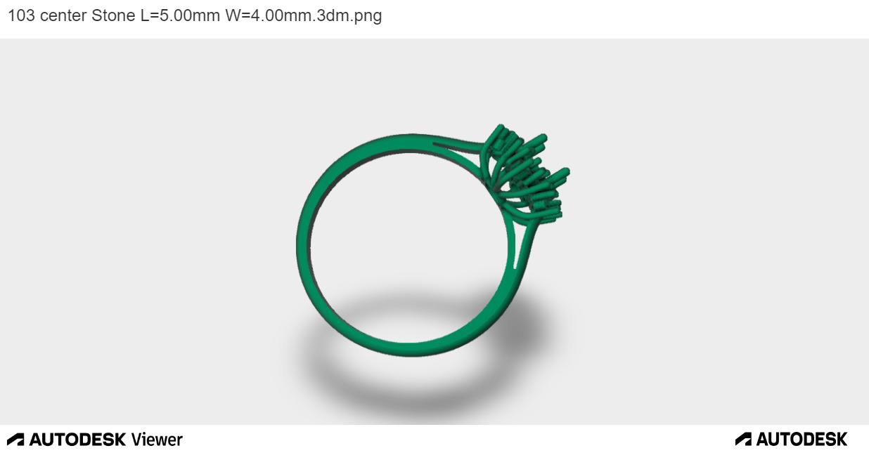 Women Ring with an Oval-cut Center Stone 3D print model_1
