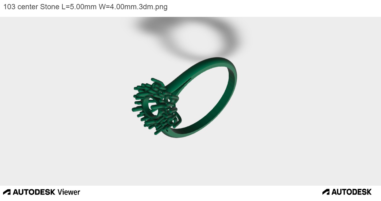 Women Ring with an Oval-cut Center Stone 3D print model_5