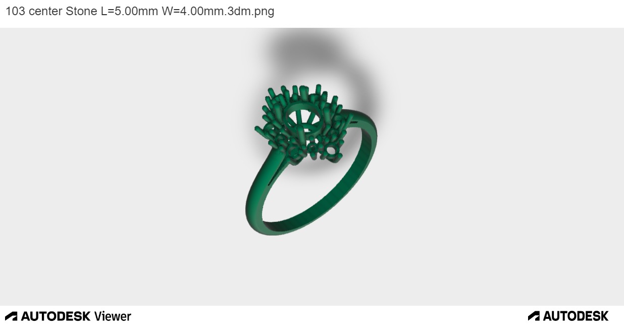 Women Ring with an Oval-cut Center Stone 3D print model_4