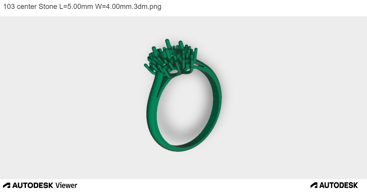 Women Ring with an Oval-cut Center Stone 3D print model_6