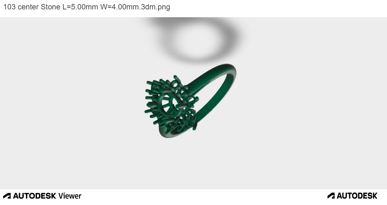 Women Ring with an Oval-cut Center Stone 3D print model_8