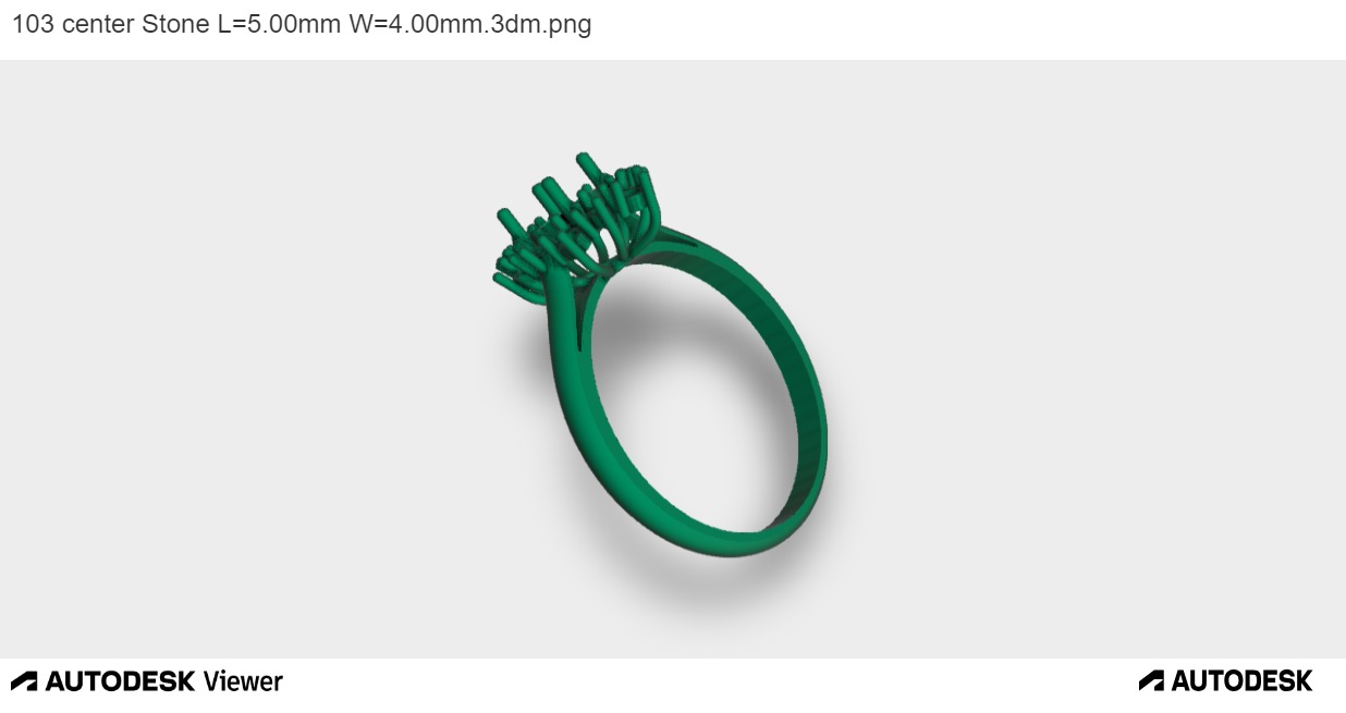 Women Ring with an Oval-cut Center Stone 3D print model_3