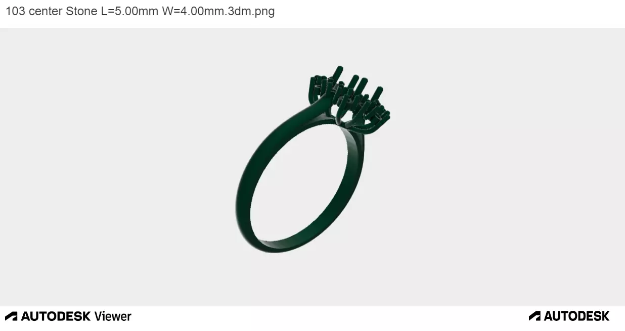 Women Ring with an Oval-cut Center Stone 3D print model_0