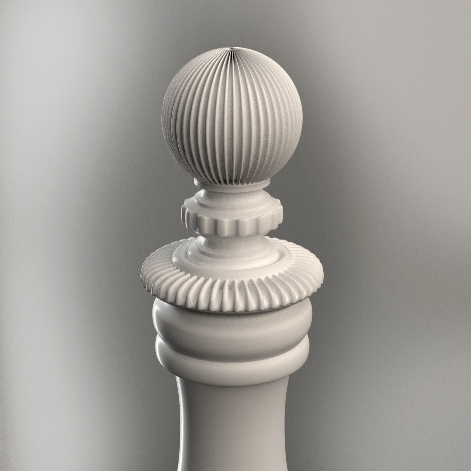 Baluster  column with leaves for cnc milling 3D print model 3D 3D print model_4