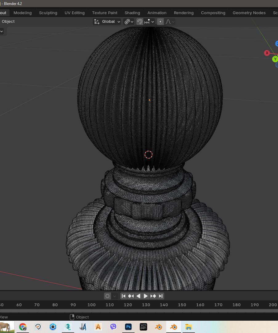 Baluster  column with leaves for cnc milling 3D print model 3D 3D print model_7