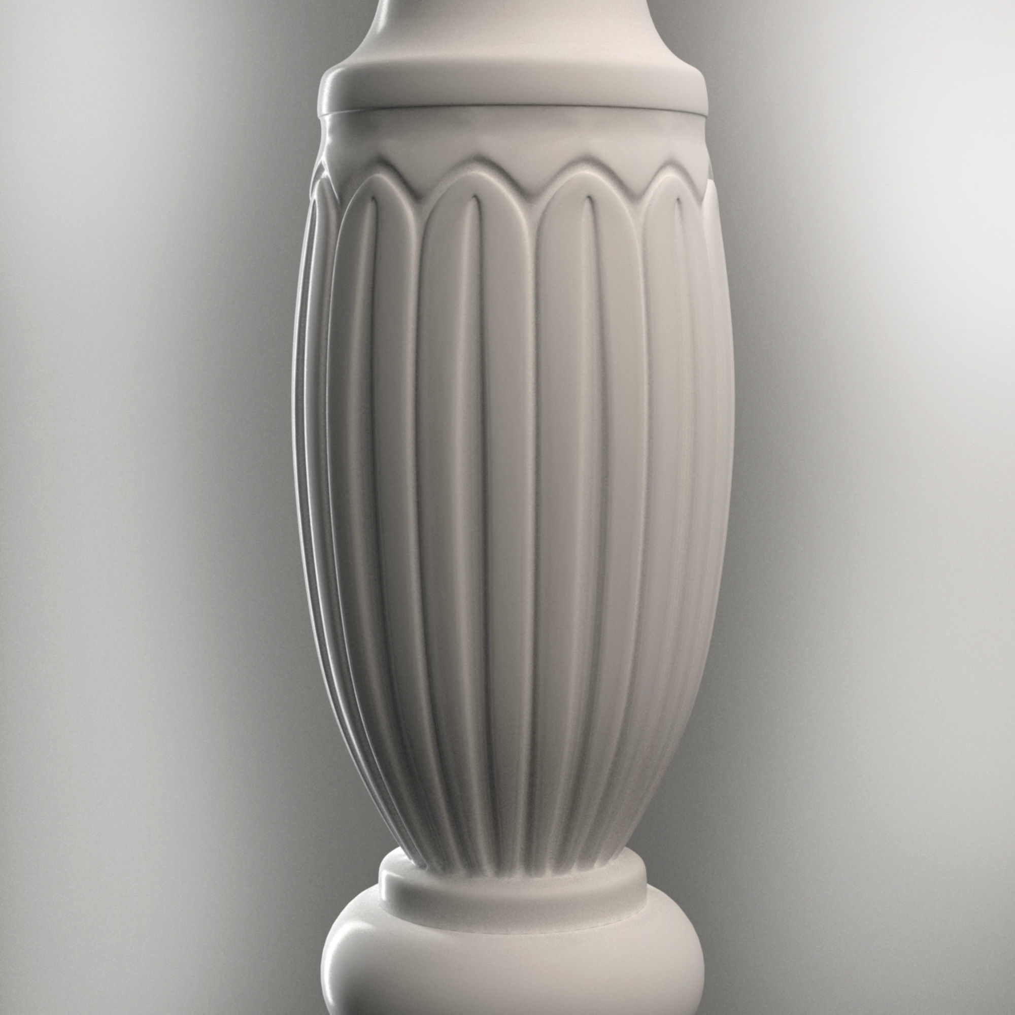 Baluster  column with leaves for cnc milling 3D print model 3D 3D print model_3