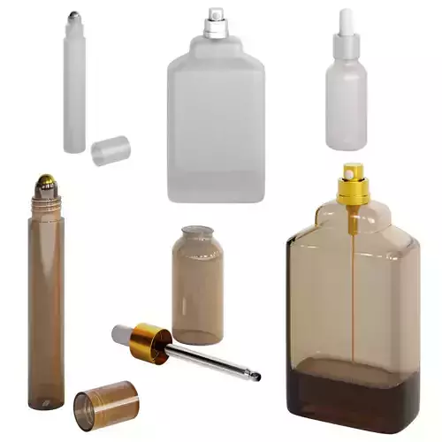 Bottles 3D Model Set - Collection of 3