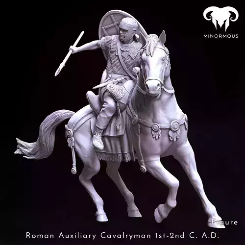 Figure-Horse - Roman Aux Cavalryman 1st-2nd CAD Riding with Rome 3D print model