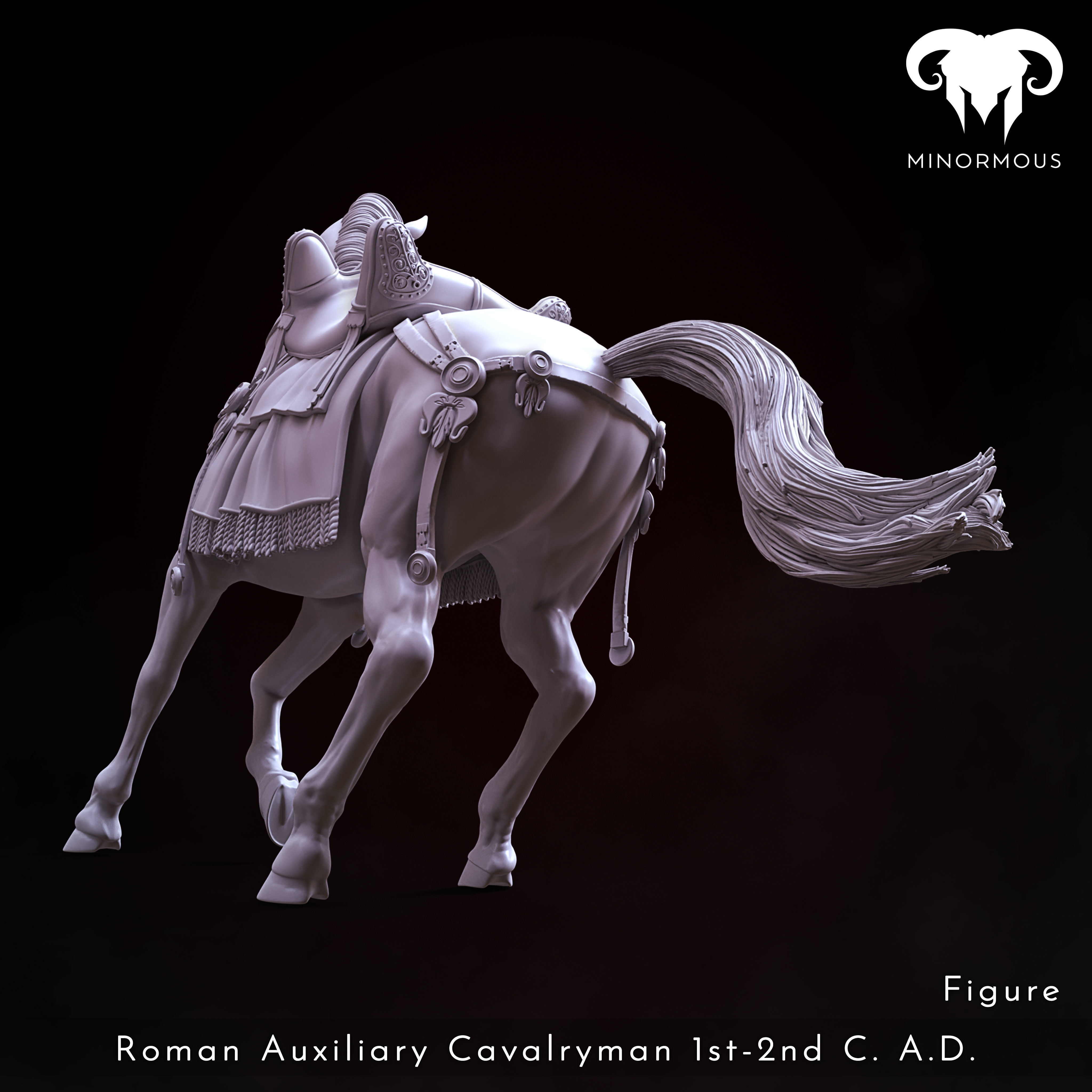 Figure-Horse - Roman Aux Cavalryman 1st-2nd CAD Riding with Rome 3D print model_6