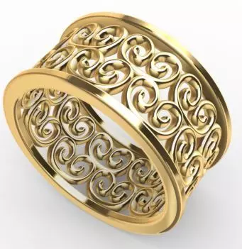 Patterned Ring 3D model Texture 3D print model