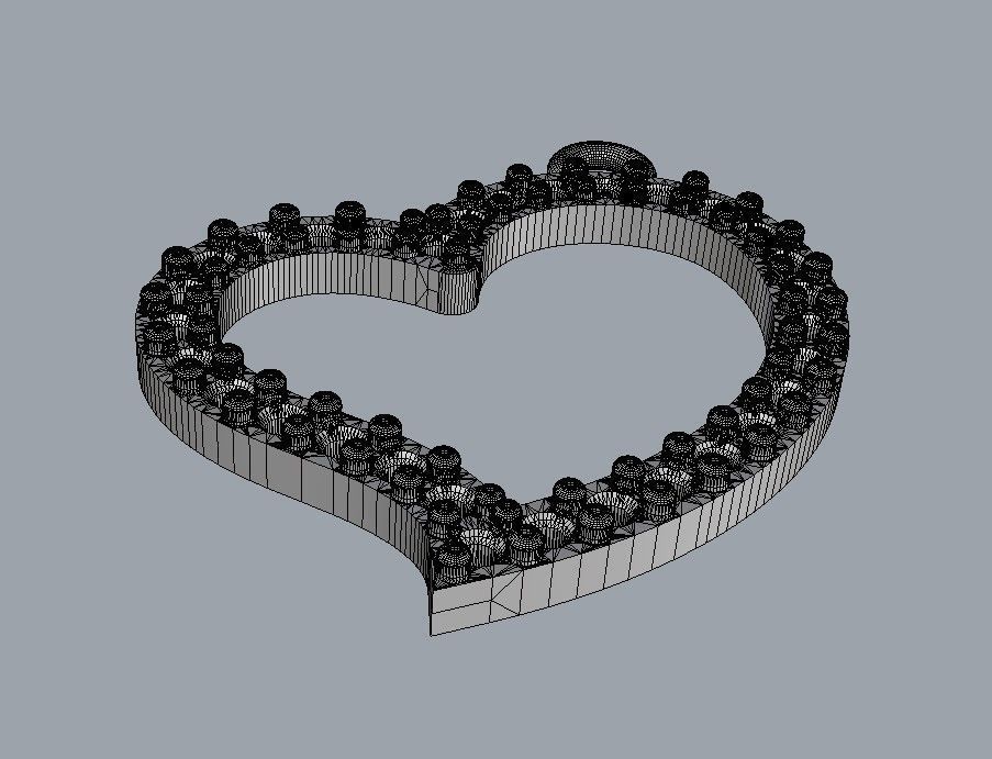 Heart Diamond Pendant 3D print model_18