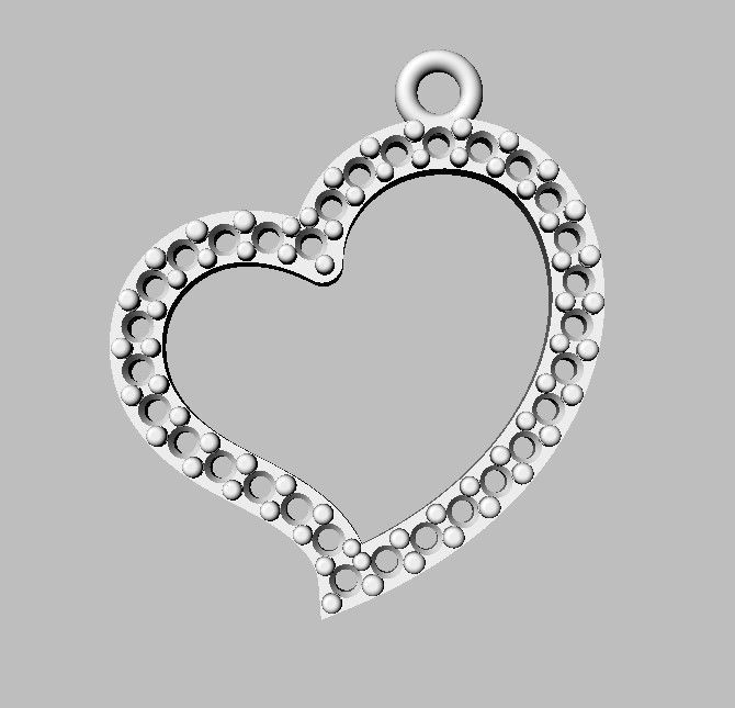 Heart Diamond Pendant 3D print model_25