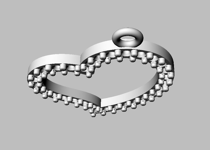 Heart Diamond Pendant 3D print model_24