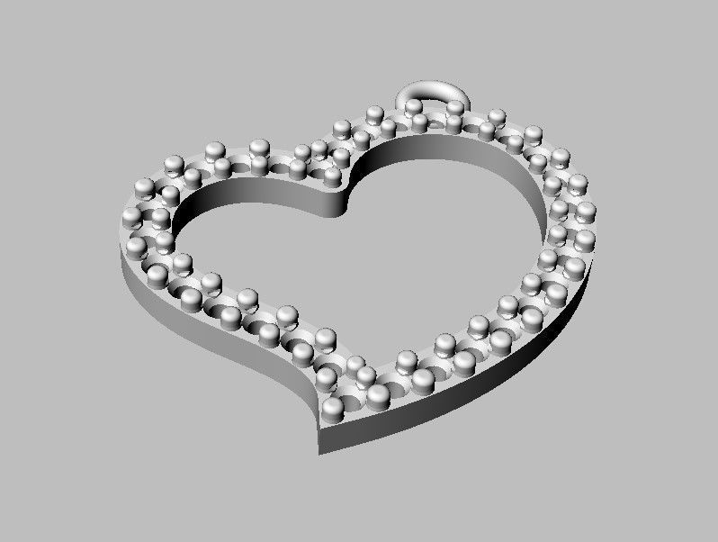 Heart Diamond Pendant 3D print model_21