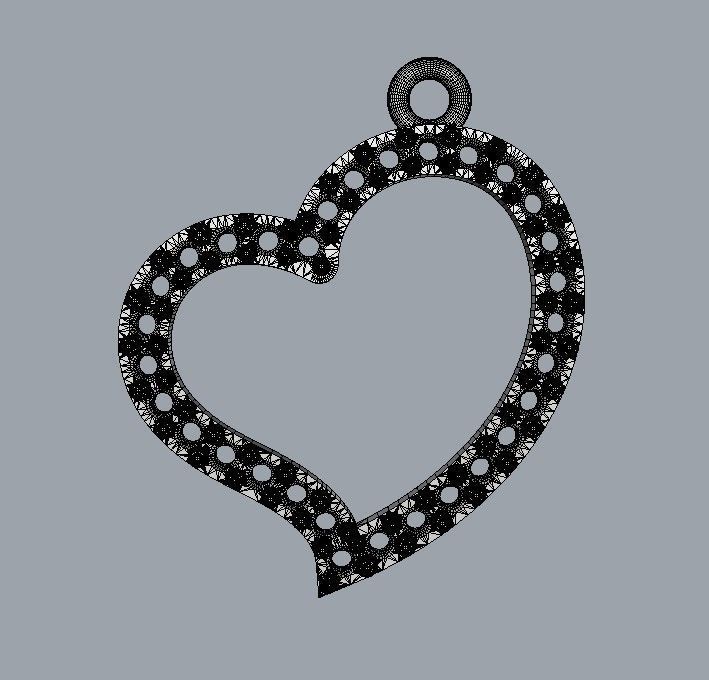 Heart Diamond Pendant 3D print model_19