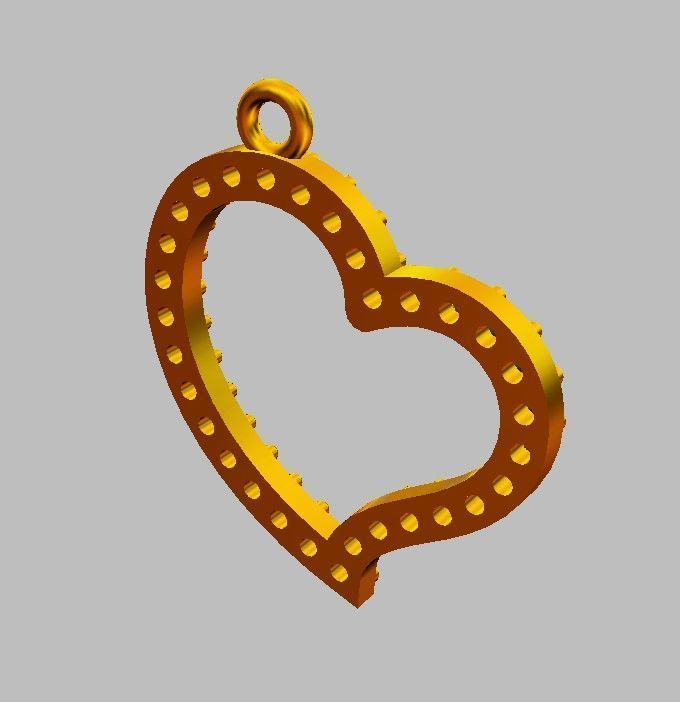 Heart Diamond Pendant 3D print model_10
