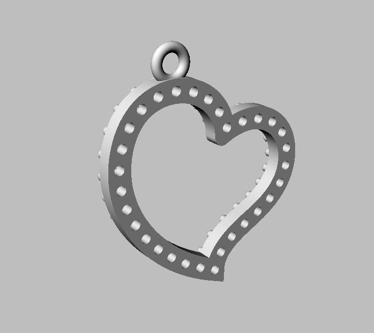 Heart Diamond Pendant 3D print model_22
