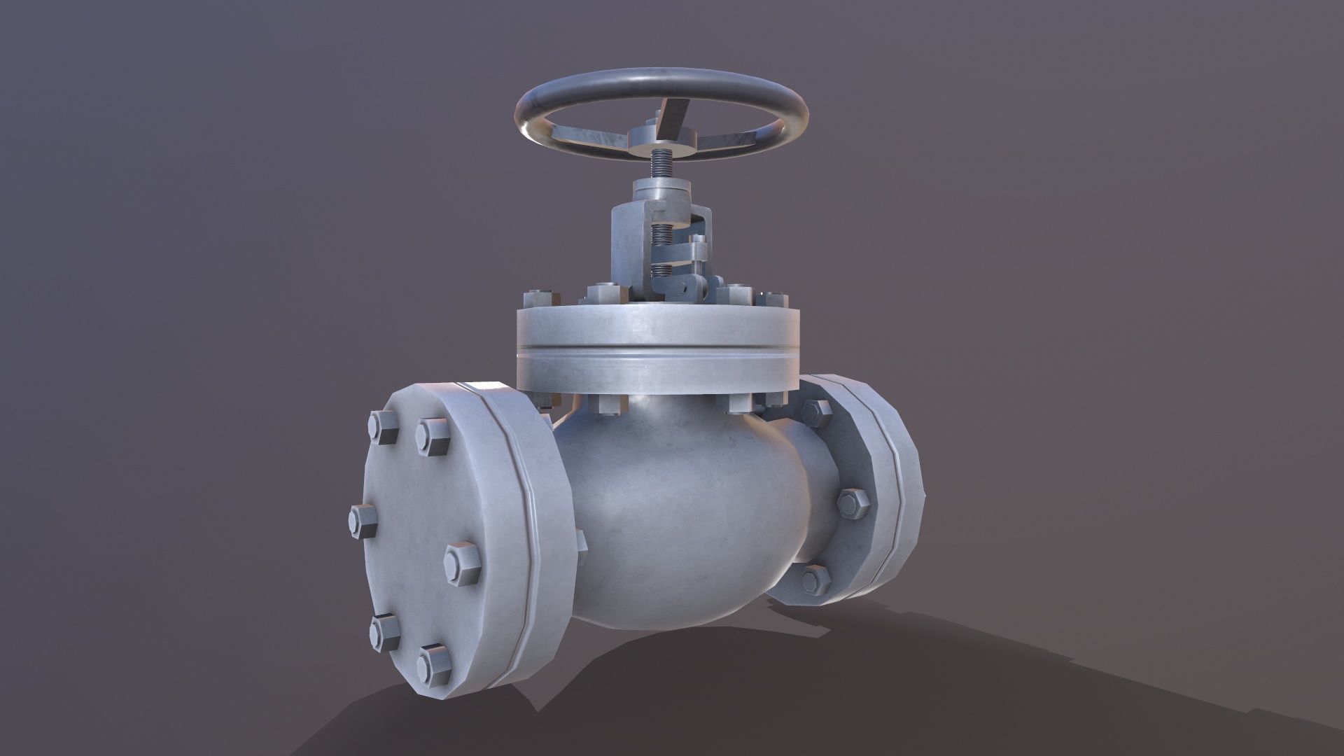Manual Valve Low-poly 3D model_4