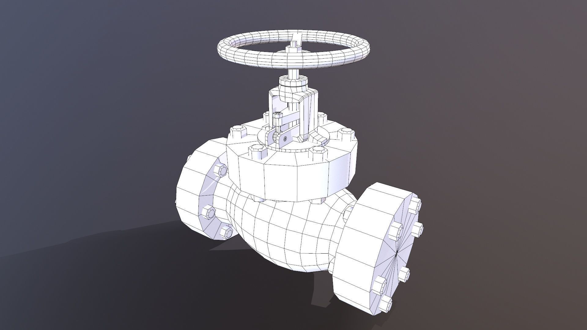 Manual Valve Low-poly 3D model_10