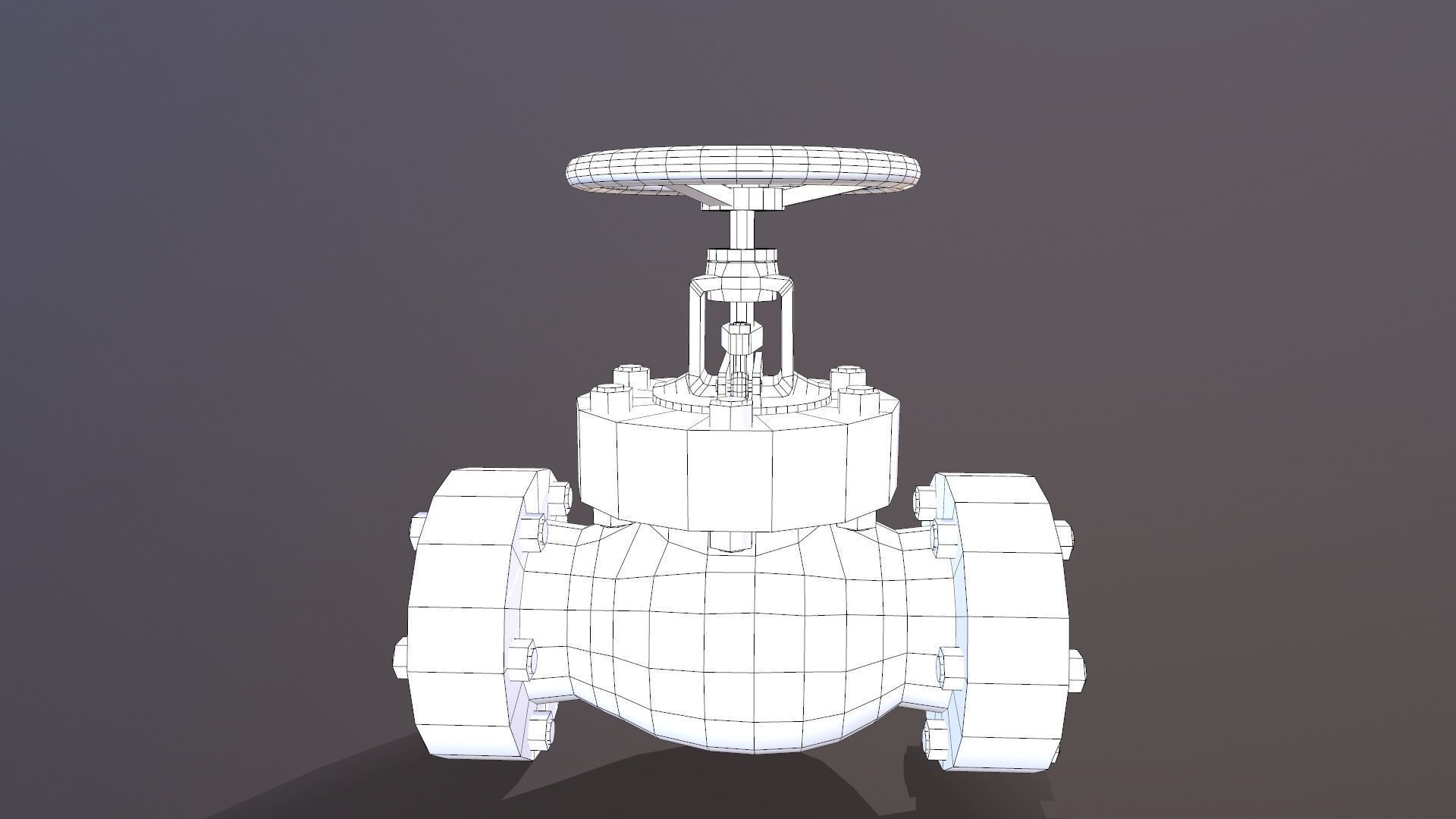 Manual Valve Low-poly 3D model_9