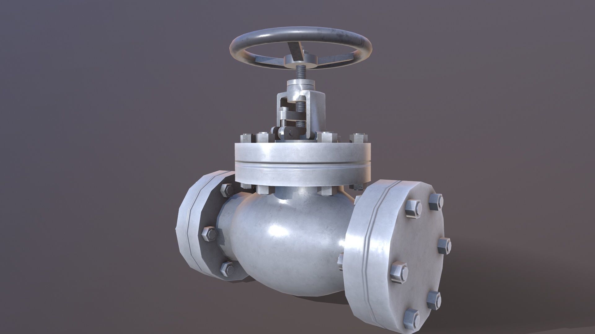 Manual Valve Low-poly 3D model_2