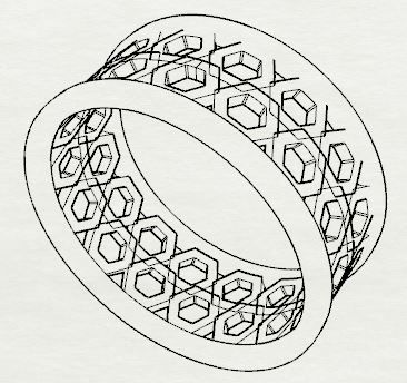 Patterned Ring 3D model Texture 3D print model_3