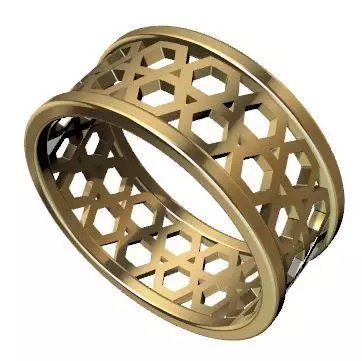 Patterned Ring 3D model Texture 3D print model_0