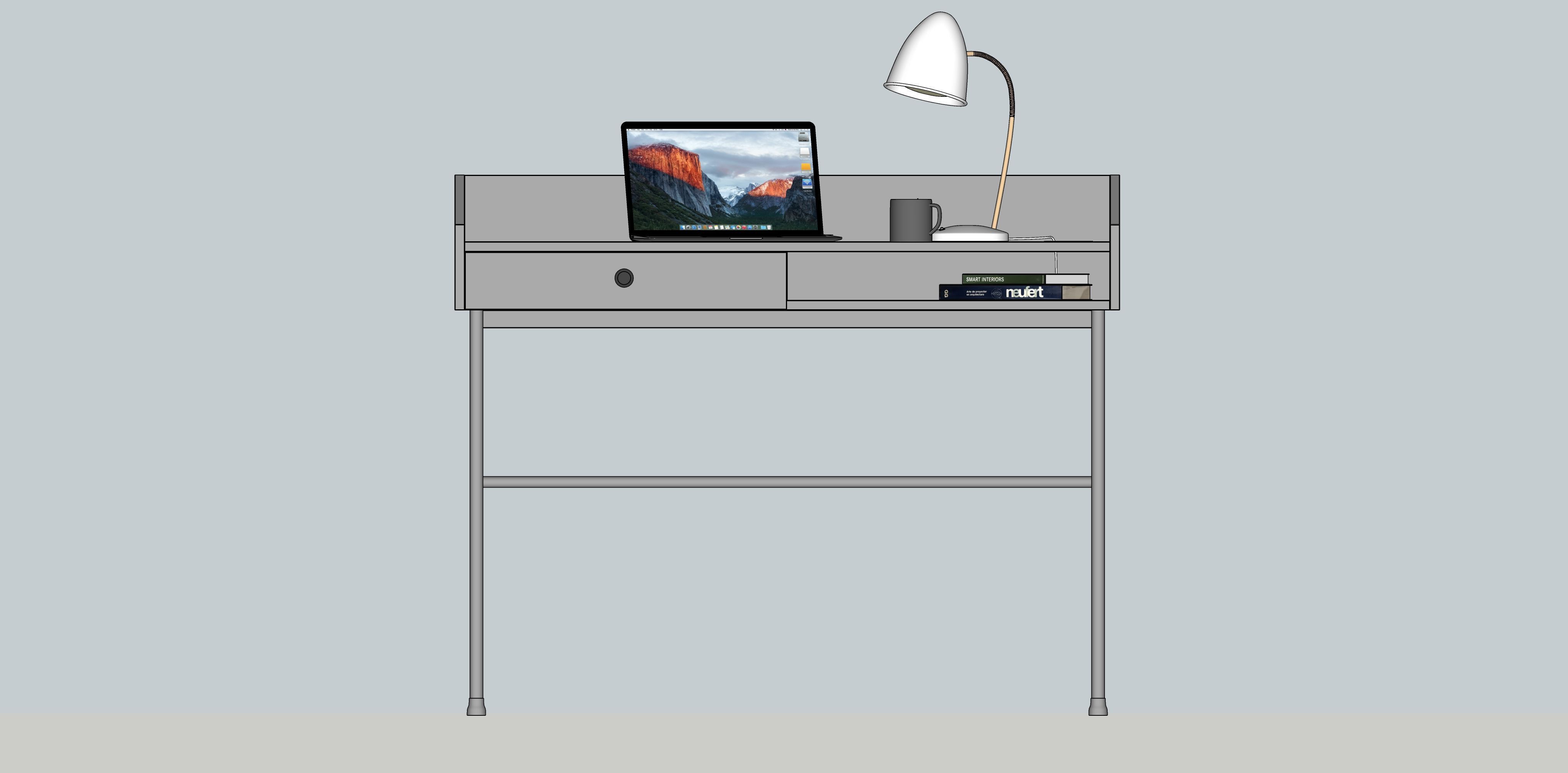 Desk IKEA HAUGA 3D model_3
