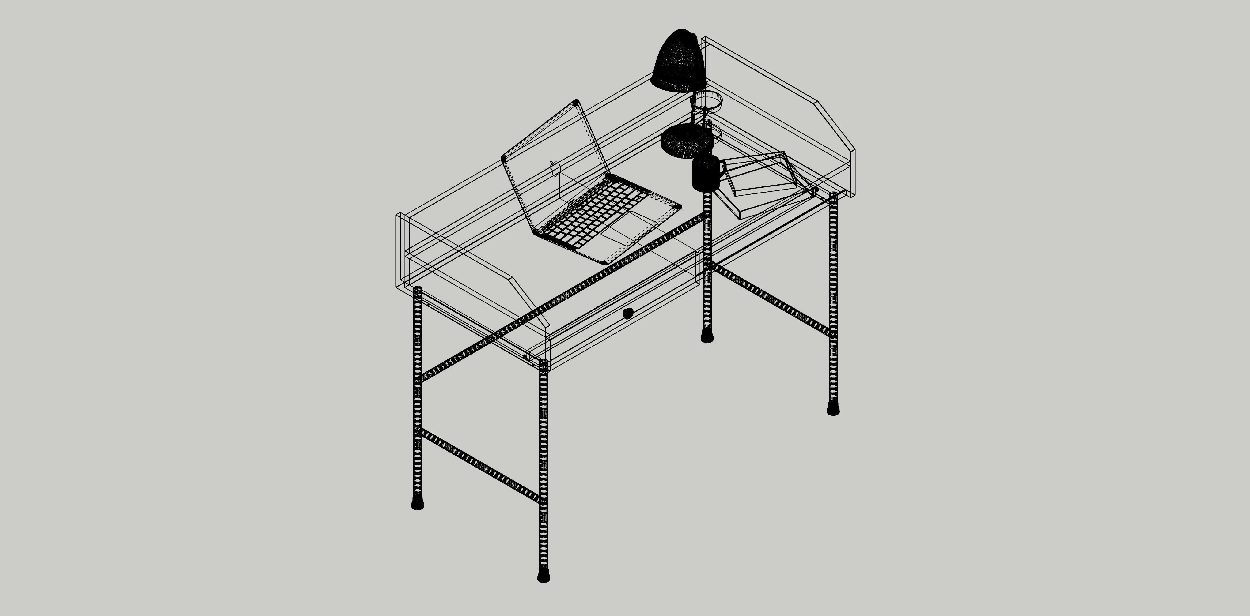 Desk IKEA HAUGA 3D model_7