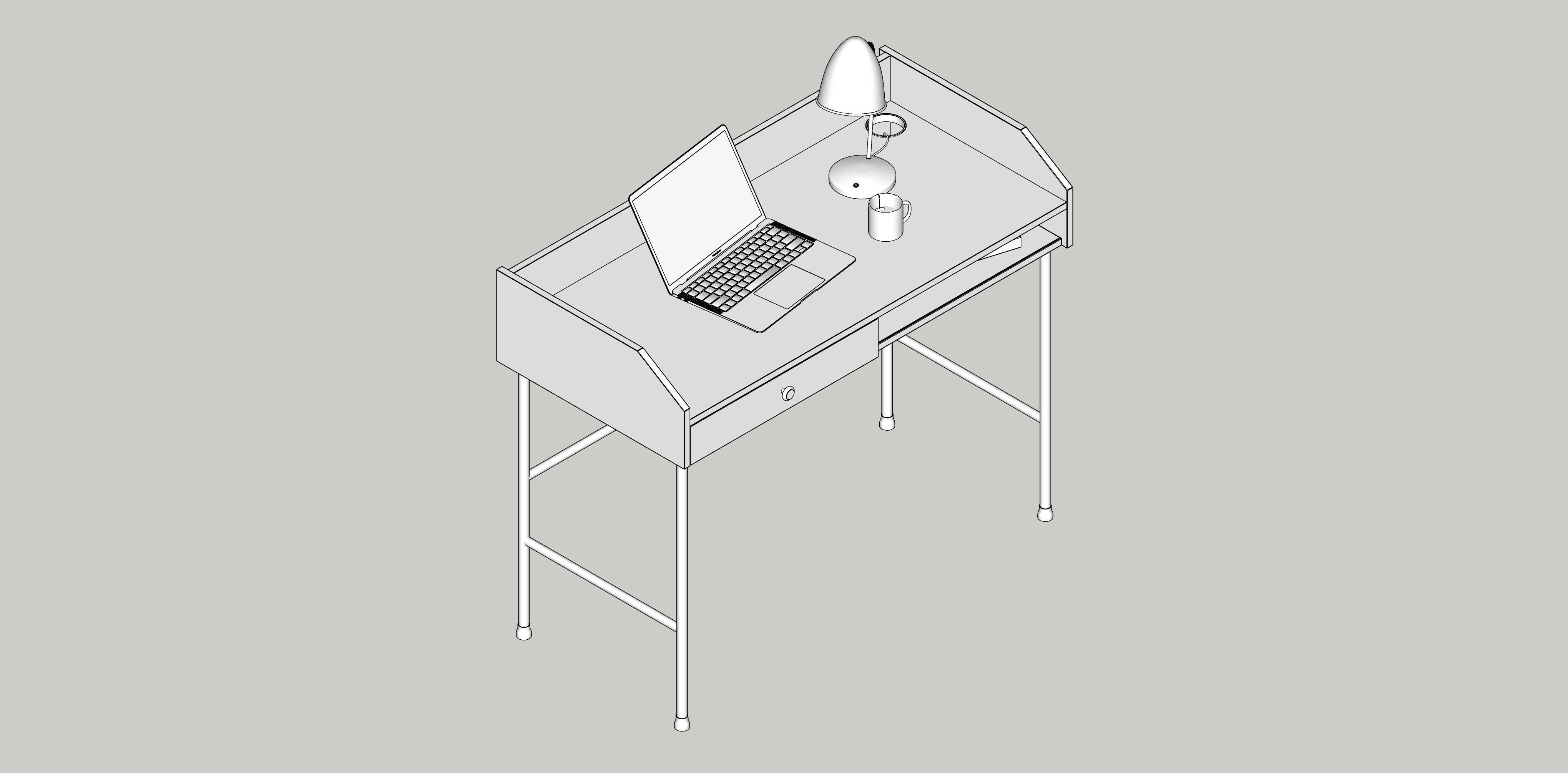 Desk IKEA HAUGA 3D model_6