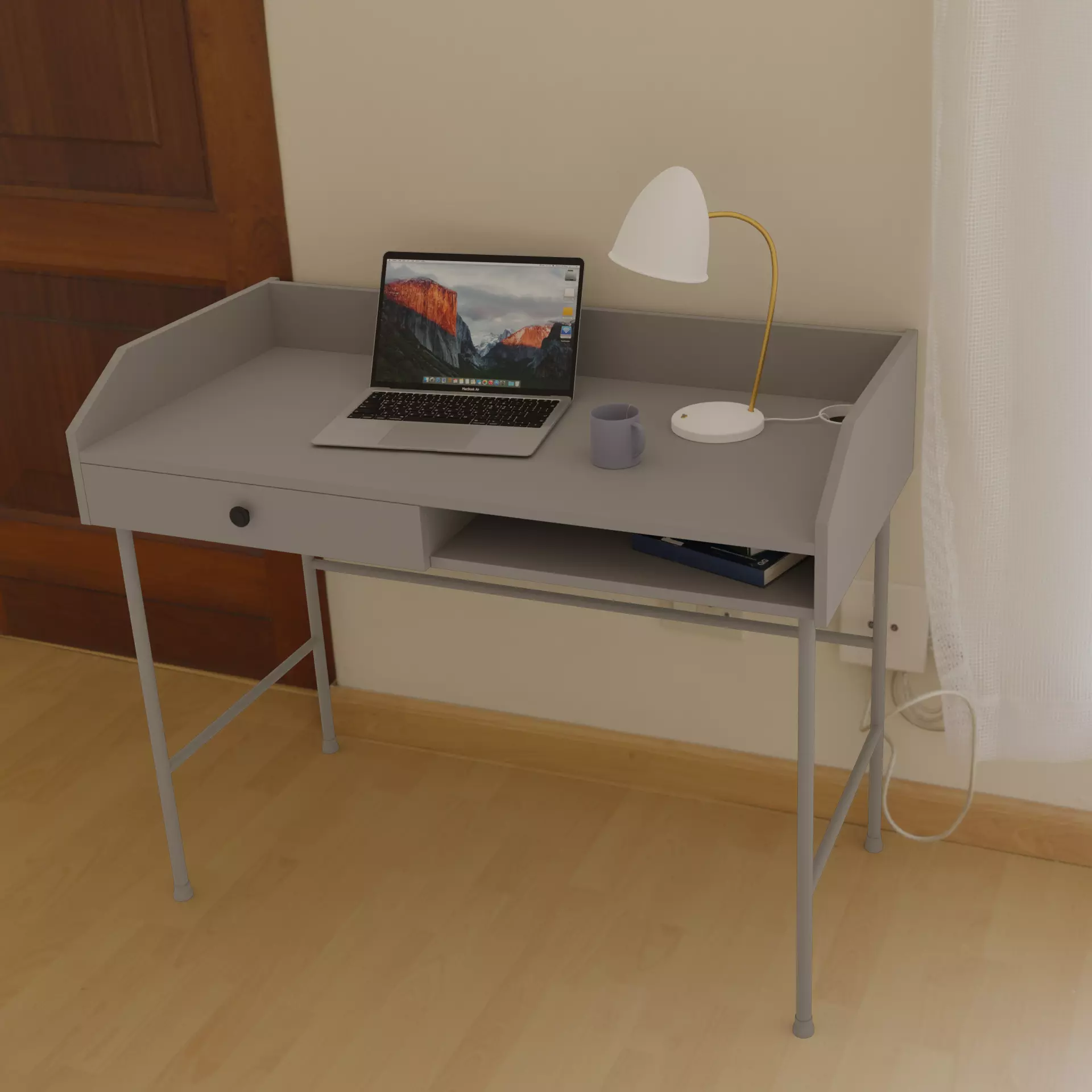 Desk IKEA HAUGA 3D model_0