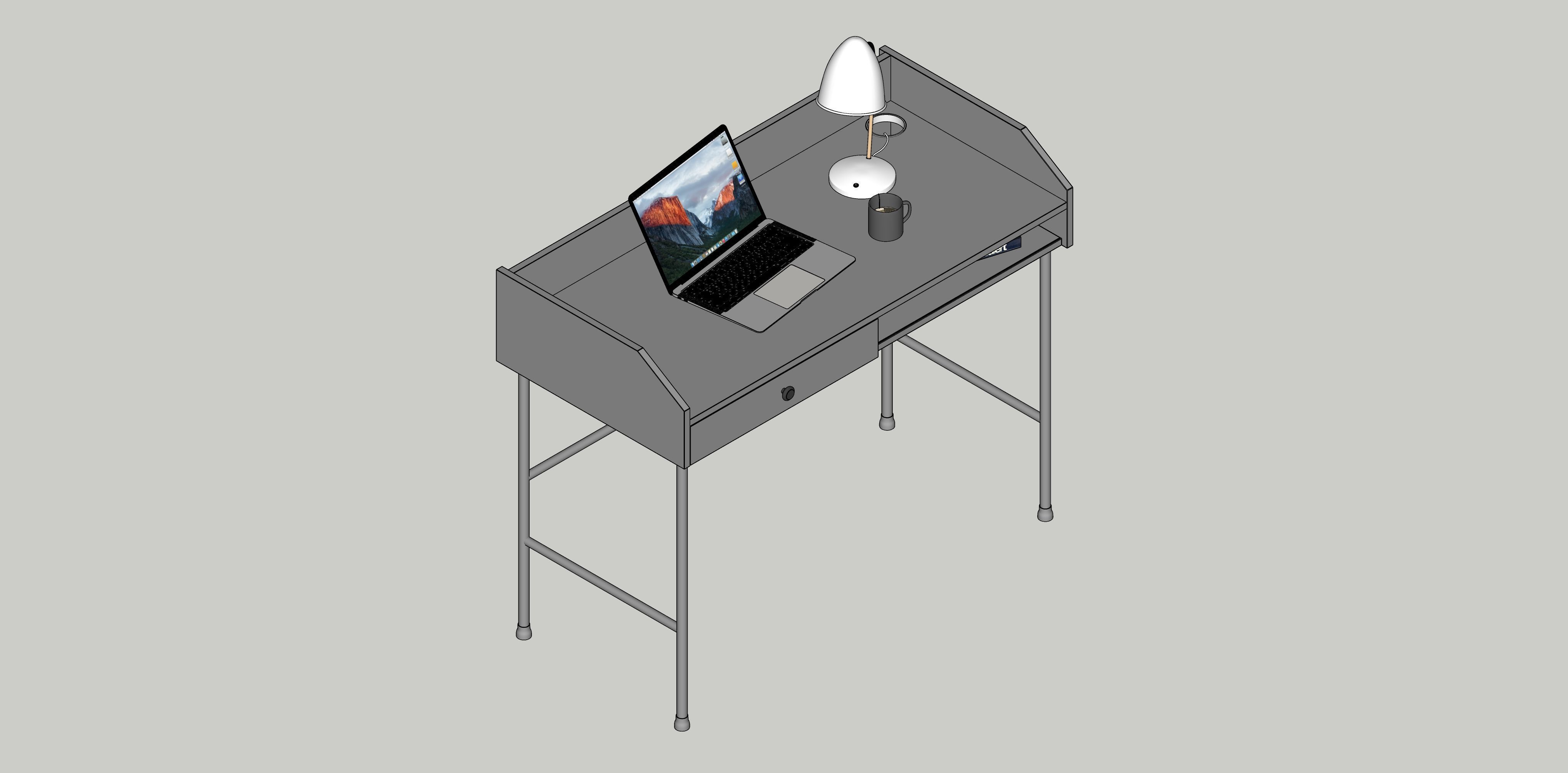Desk IKEA HAUGA 3D model_5