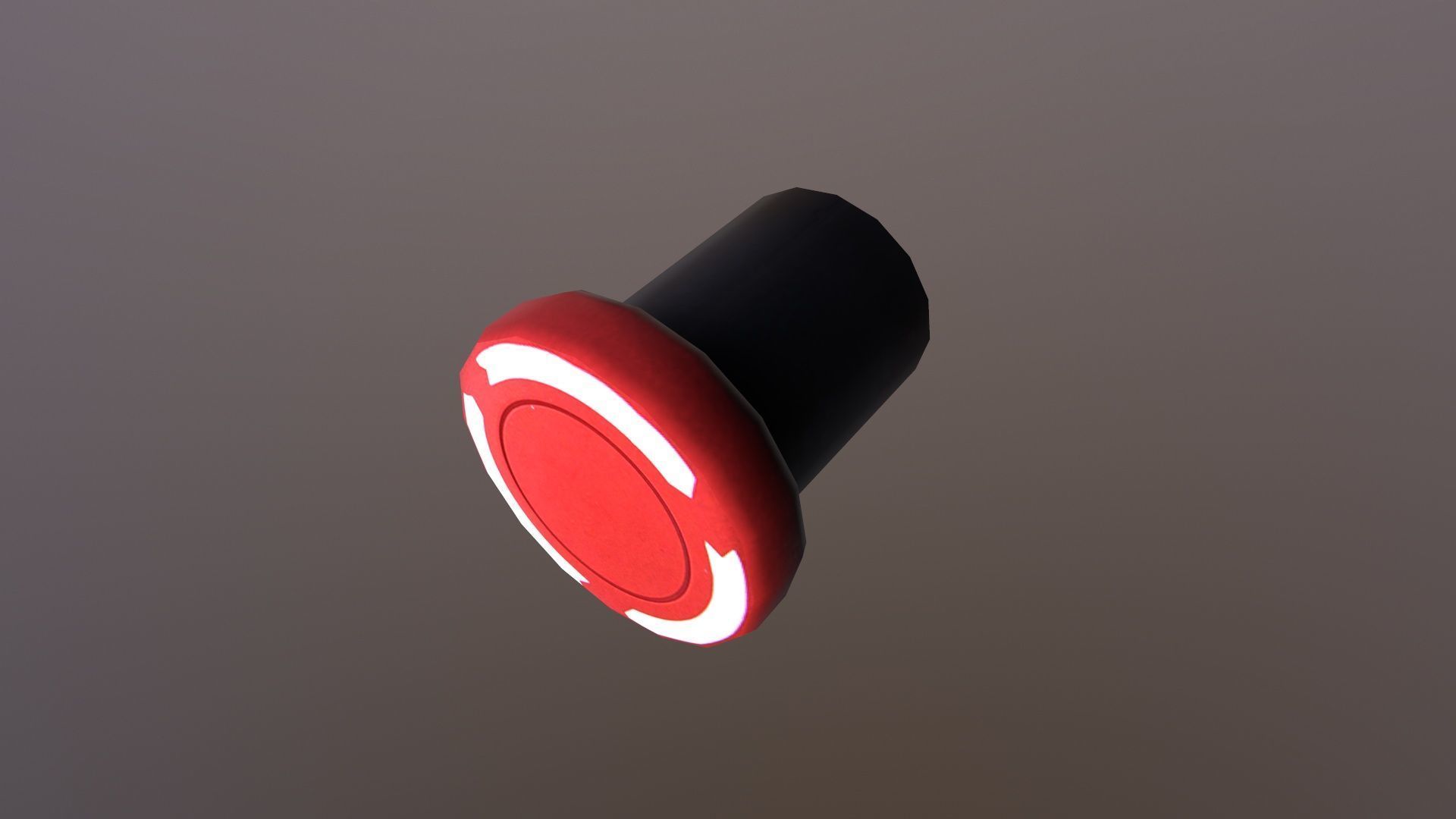 Stop Button Low-poly 3D model_4