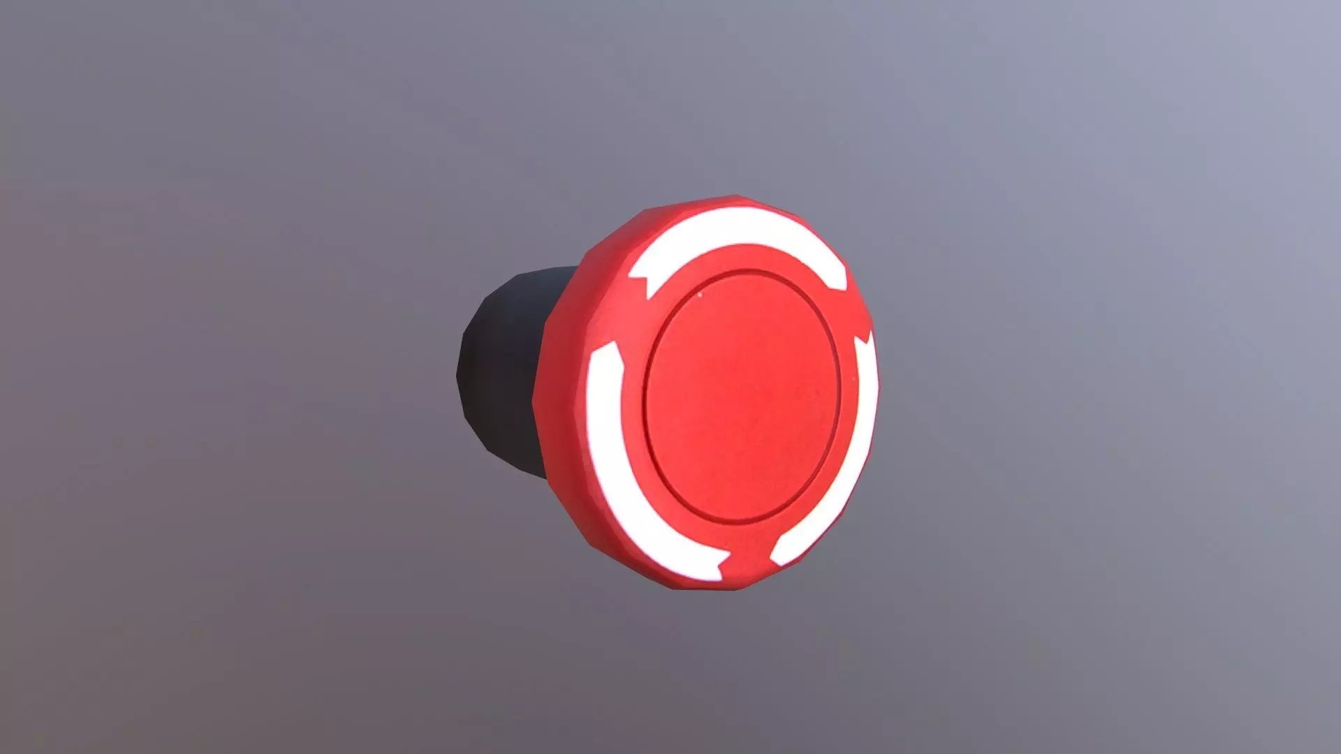 Stop Button Low-poly 3D model_0