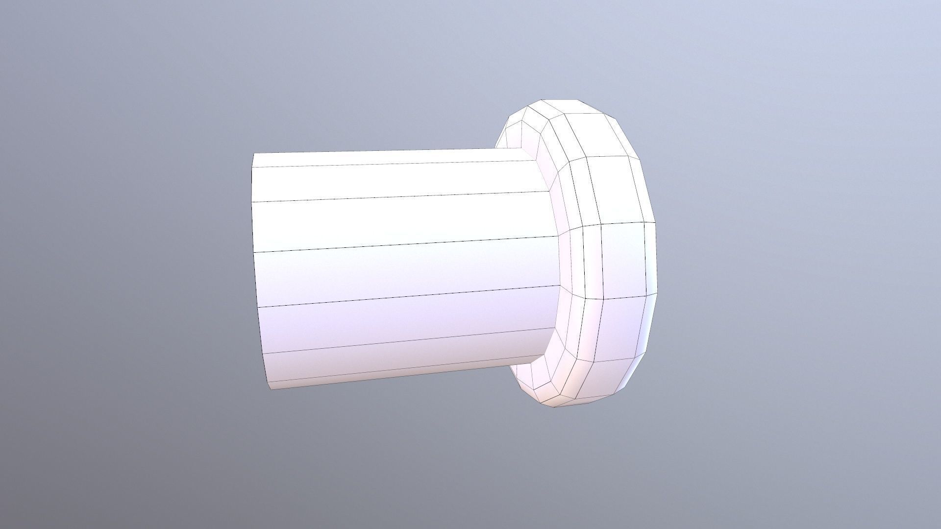 Stop Button Low-poly 3D model_9