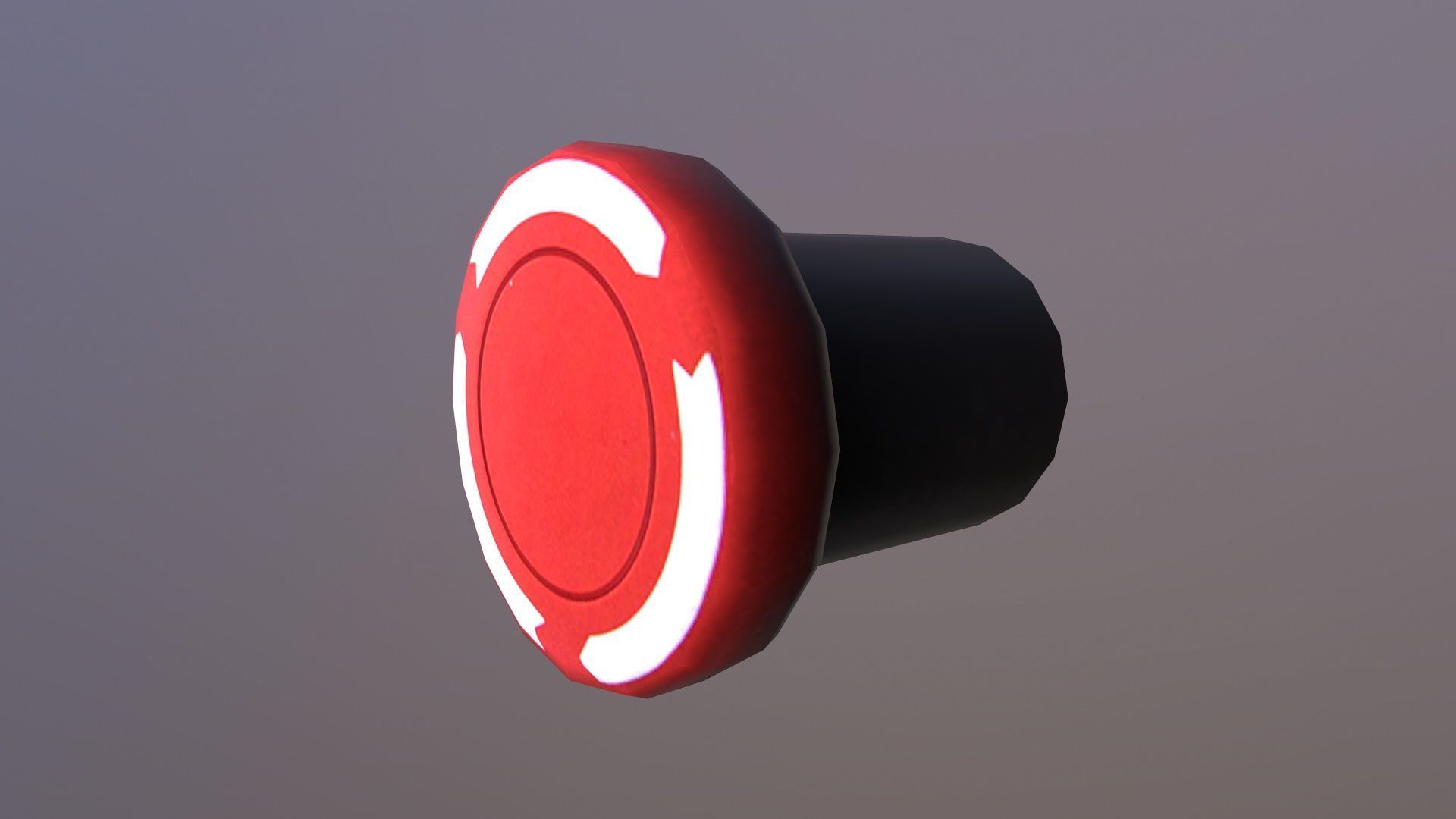 Stop Button Low-poly 3D model_7