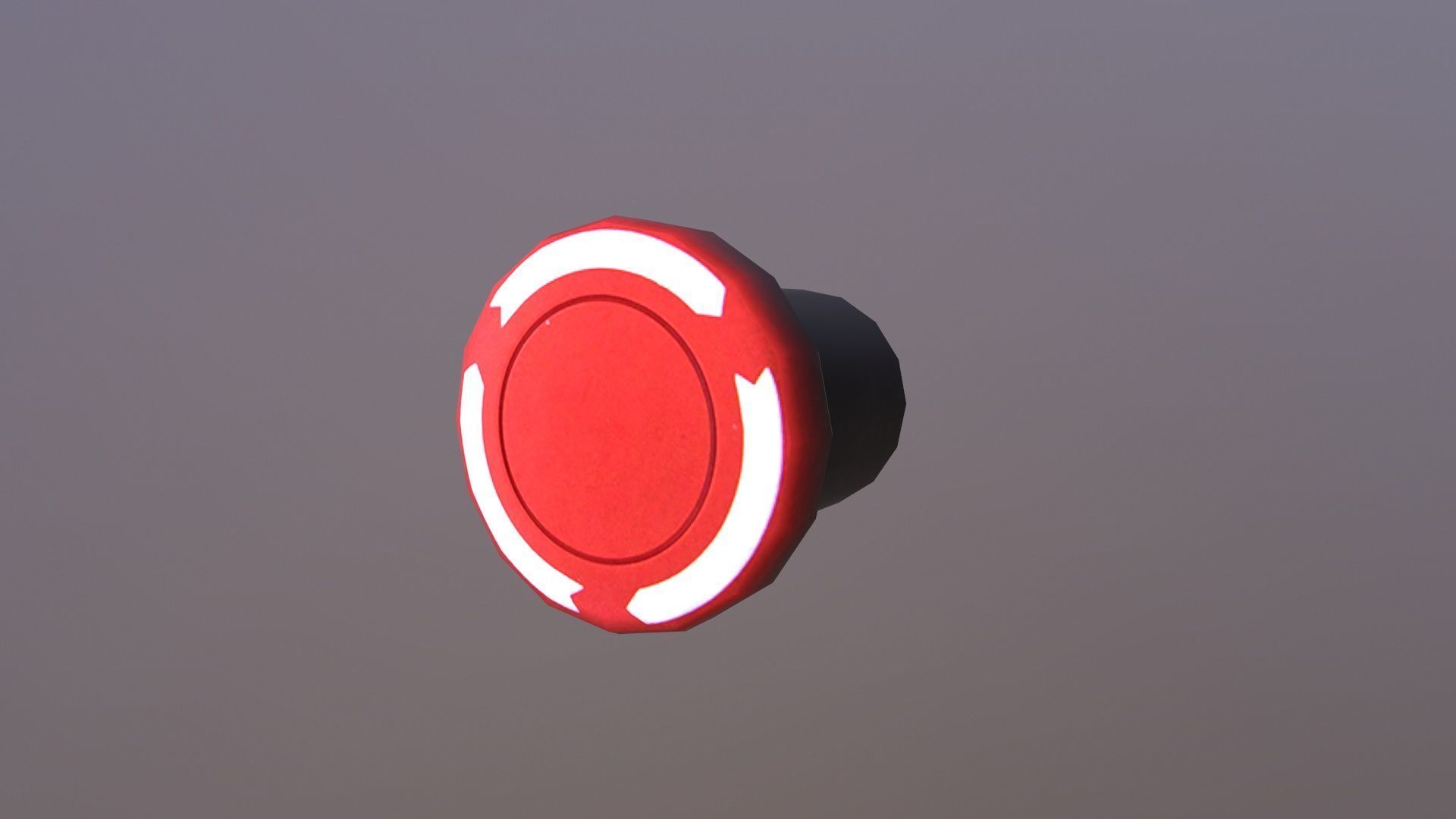 Stop Button Low-poly 3D model_3