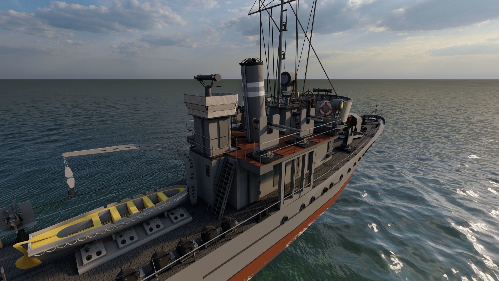 Frigate type-Warship 3D model_4