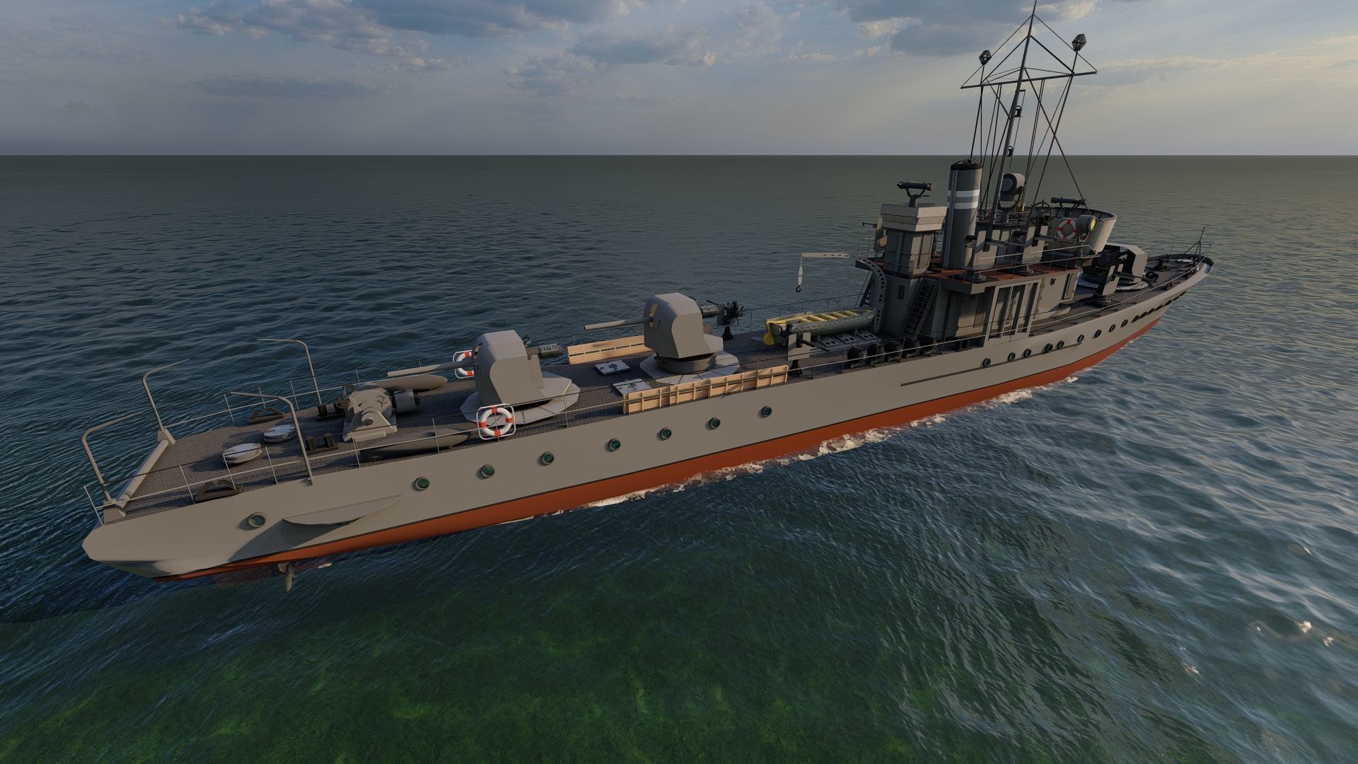 Frigate type-Warship 3D model_11