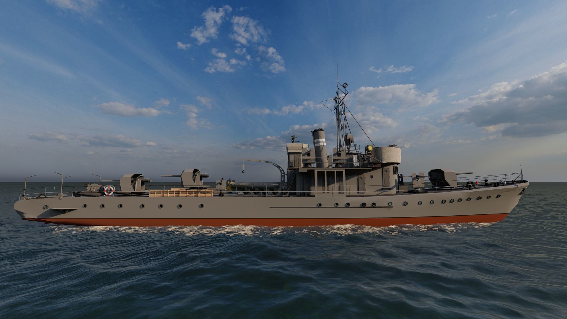 Frigate type-Warship 3D model_1