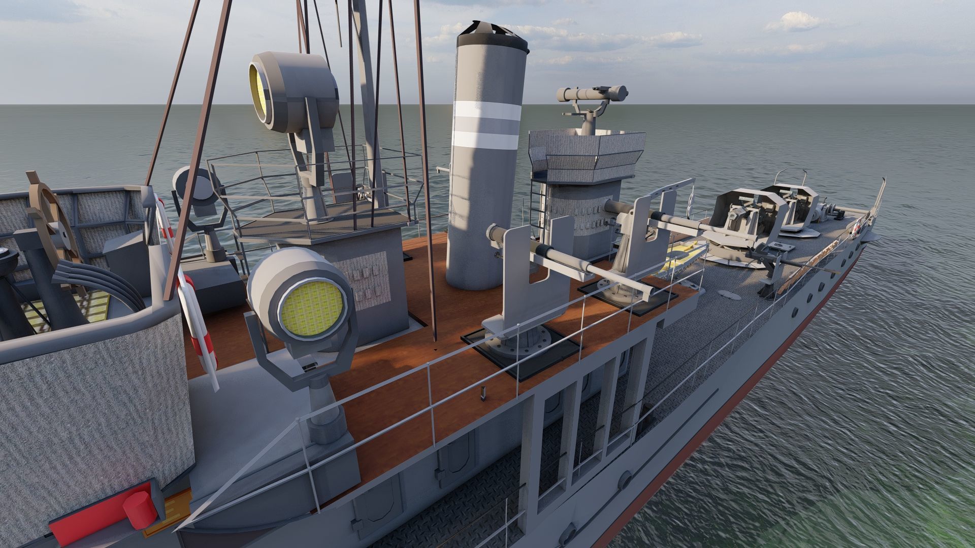 Frigate type-Warship 3D model_5