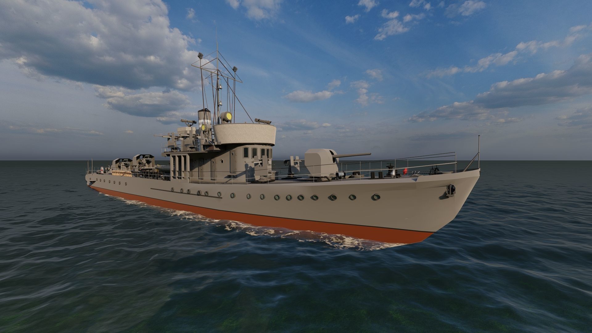 Frigate type-Warship 3D model_3
