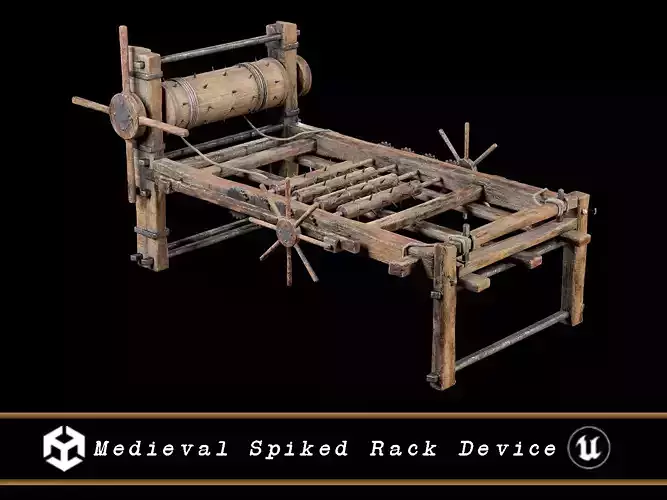 Medieval Spiked Rack Torture Device Low-poly 3D model