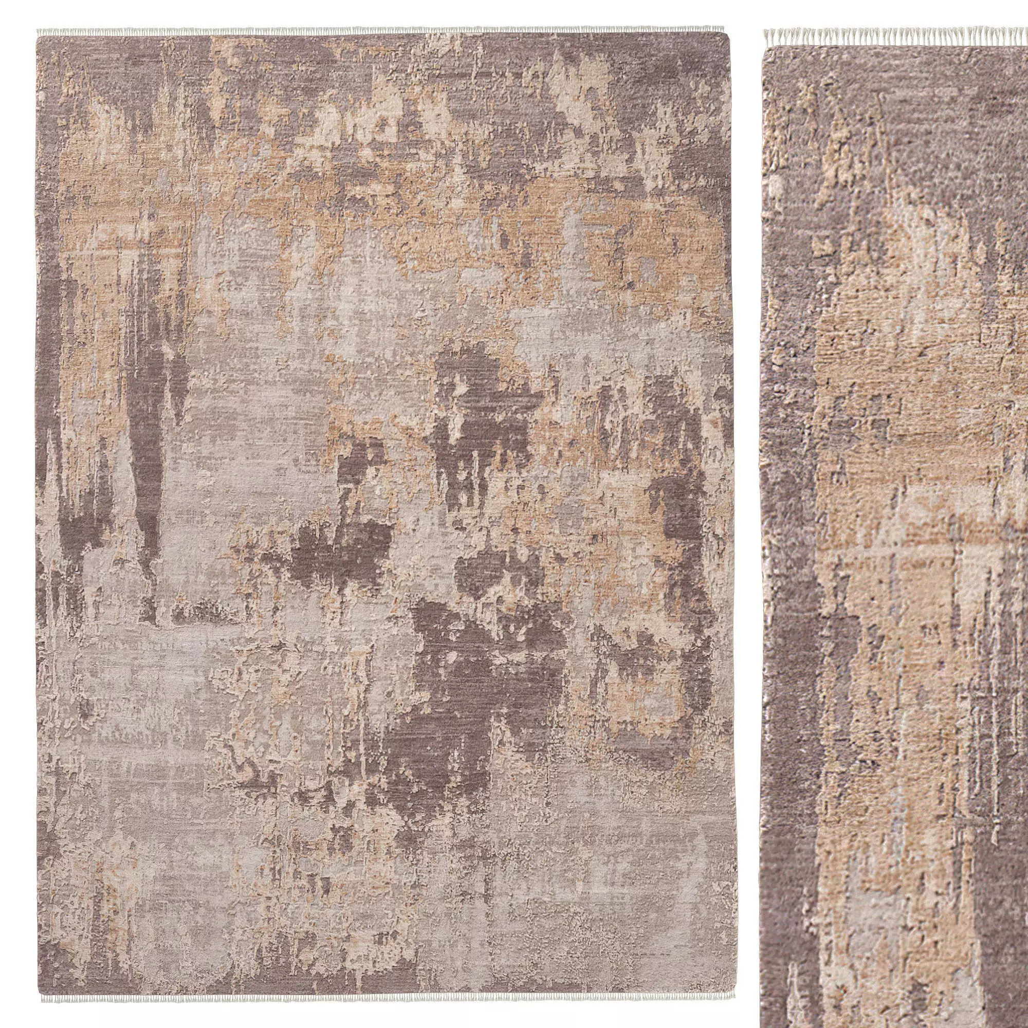 Emaan Wool Silk Rug Gray 3D model_0