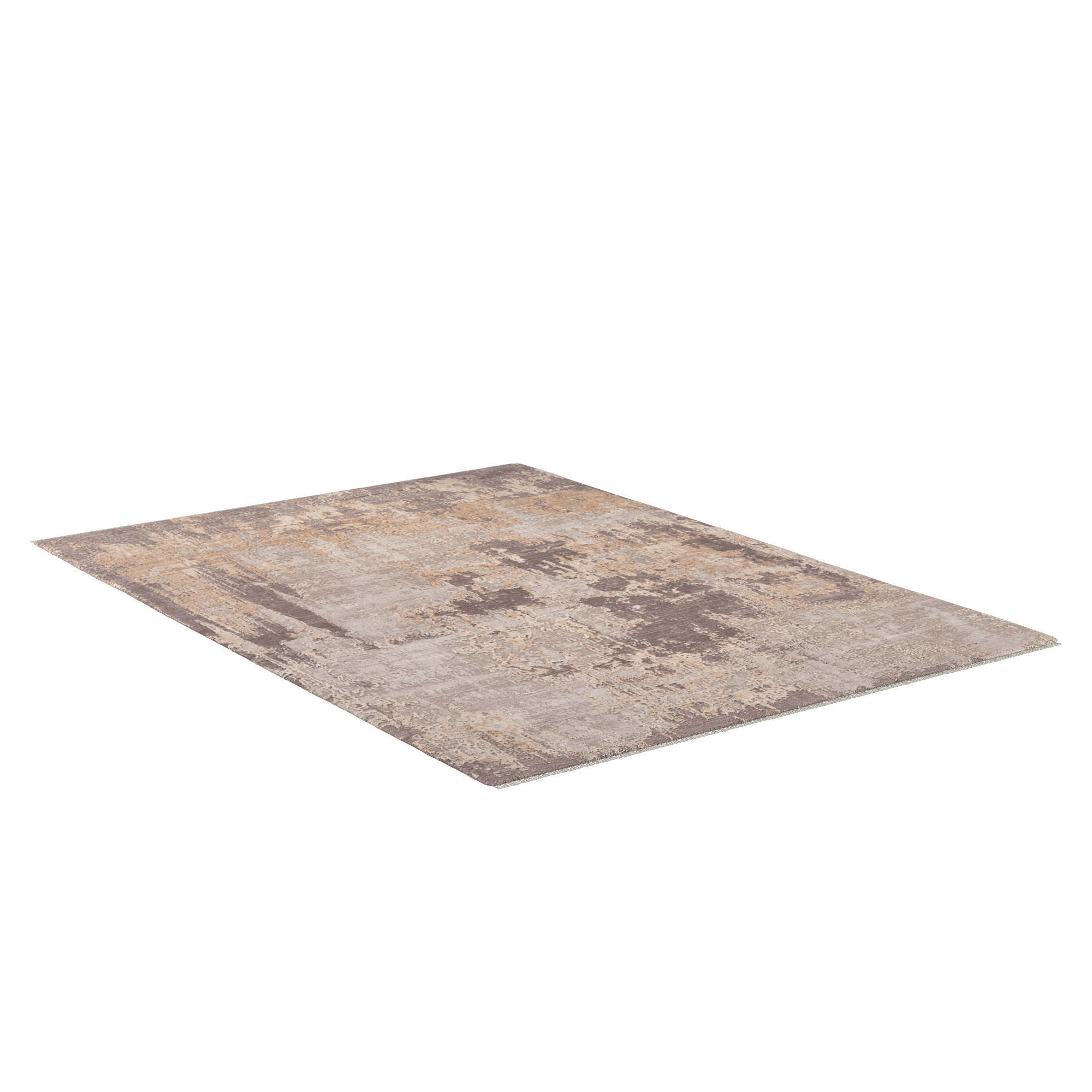 Emaan Wool Silk Rug Gray 3D model_1